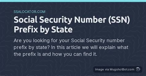 Social Security Number (SSN) Prefix .
